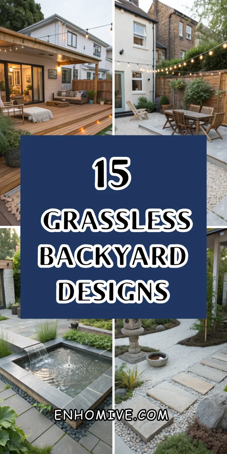 15 Grassless Backyard Designs for Easy Outdoor Living 2 15 Grassless Backyard Designs for Easy Outdoor Living