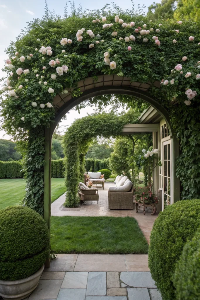 15 Lush Outdoor Living Rooms Surrounded by Greenery 12 cg 11