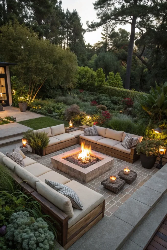 15 Lush Outdoor Living Rooms Surrounded by Greenery 8 cg 7