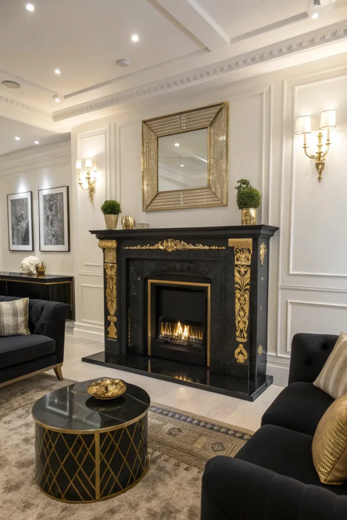 15 Luxury Black and Gold Living Room Decor Ideas 13 sg 12