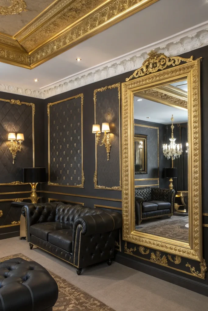 15 Luxury Black and Gold Living Room Decor Ideas 3 sg 2