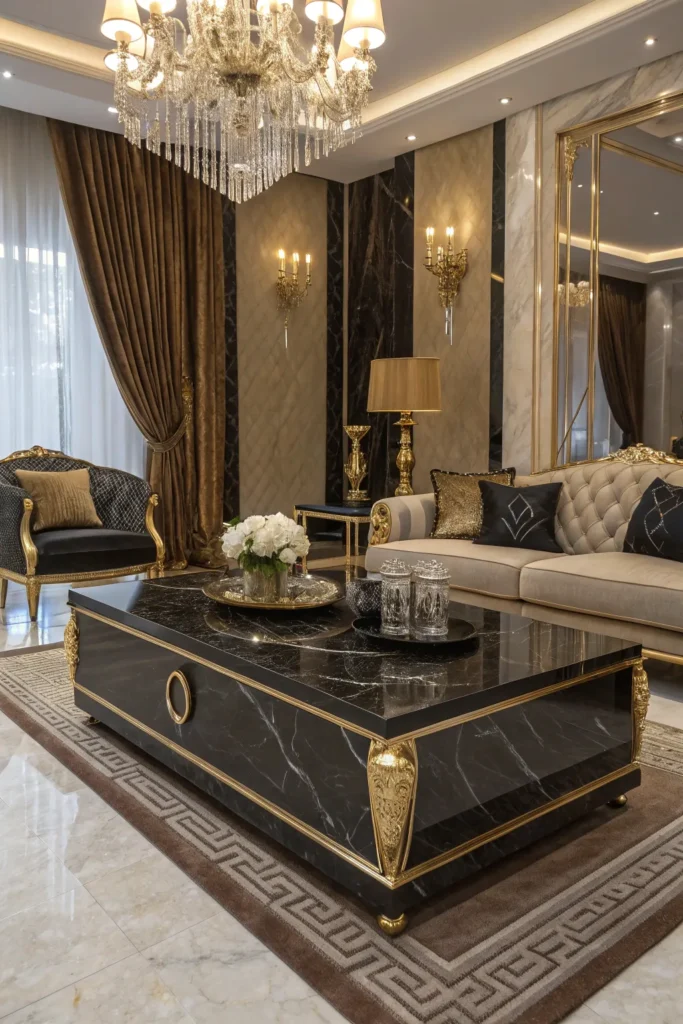 15 Luxury Black and Gold Living Room Decor Ideas 6 sg 5