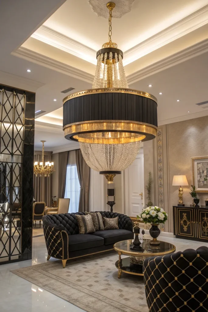 15 Luxury Black and Gold Living Room Decor Ideas 10 sg 9