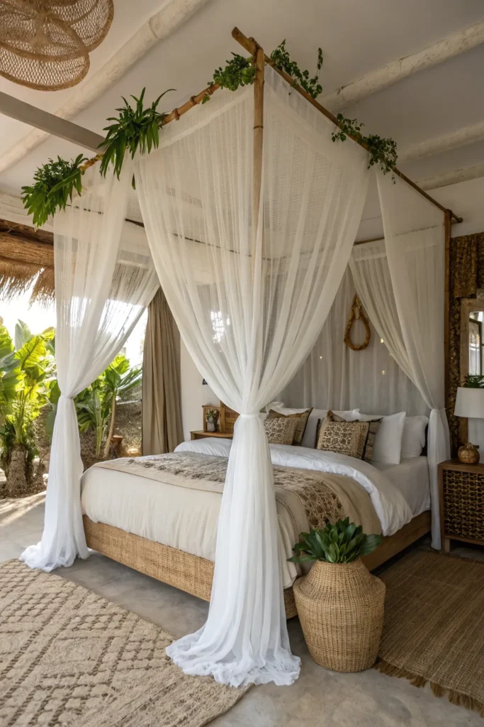 14 Boho Bedroom with Canopy Ideas to Bring Softness to Your Room 2 sw 1 2