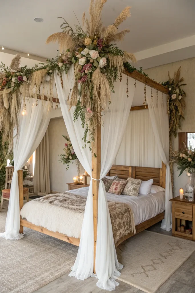 14 Boho Bedroom with Canopy Ideas to Bring Softness to Your Room 11 sw 10 2