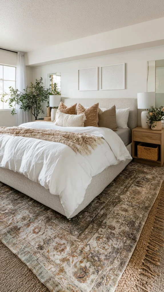 15 Modern Farmhouse Bedroom Design Ideas for a Cozy, Elegant Retreat 6 zainy 5. Cozy Area Rugs A full view modern farmhouse bedroom c9984ad2 f3b4 4bbd 8d5b 10f32e62095b 2