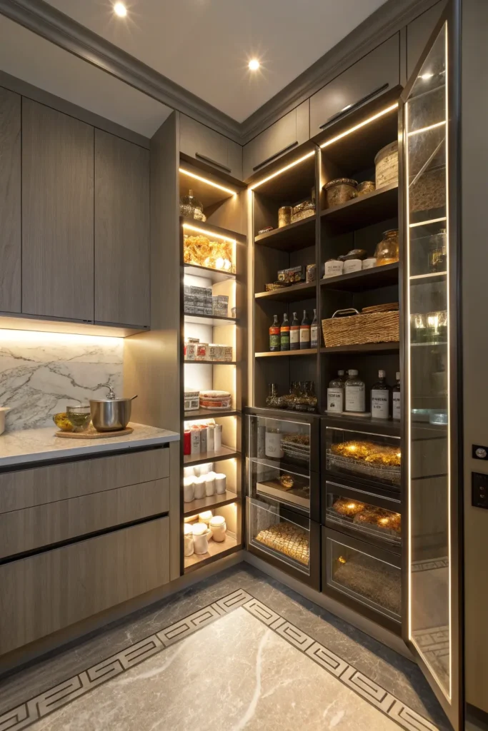 15 Glam and Luxurious Kitchen Pantry Ideas 15 df 14