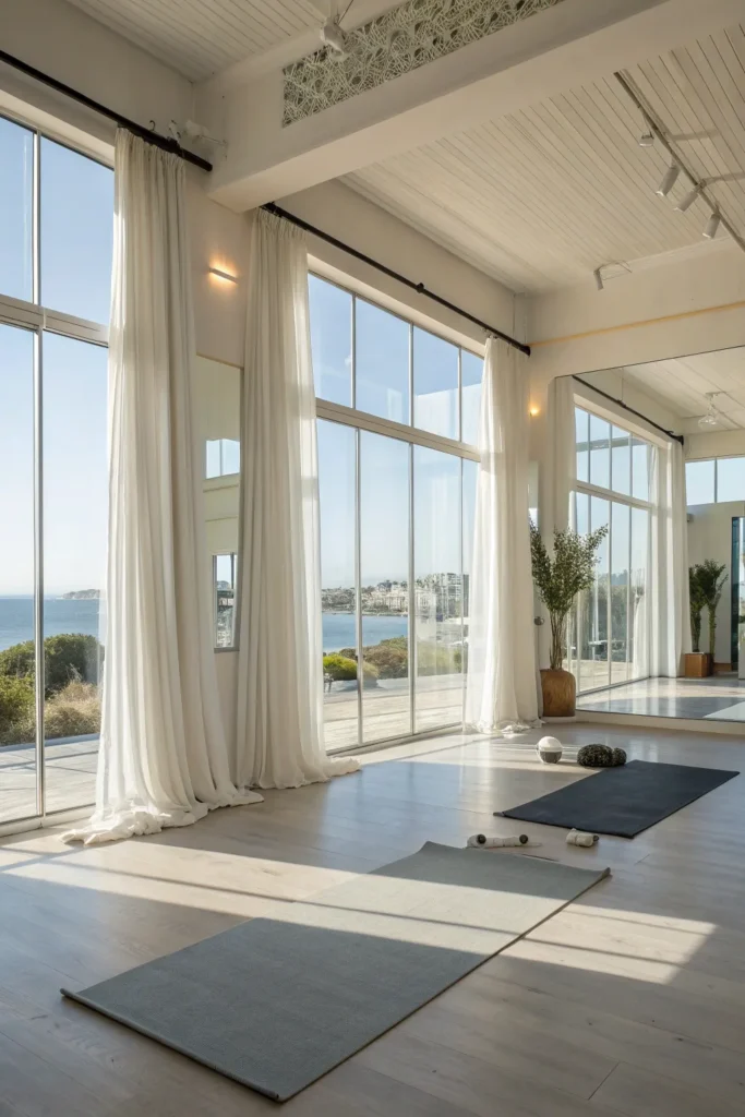 14 Coastal Bliss Yoga Studio Ideas to Transform Your Practice Space 3 fs2