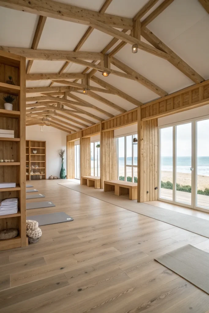 14 Coastal Bliss Yoga Studio Ideas to Transform Your Practice Space 4 fs3