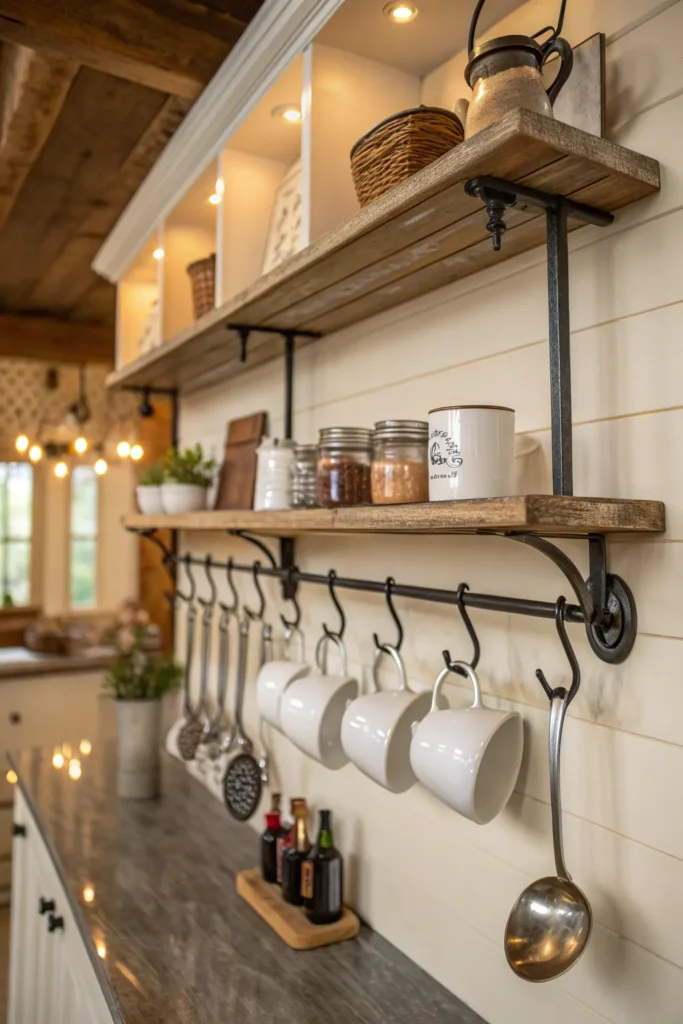 15 Farmhouse Kitchen Shelves Ideas 12 gk 11