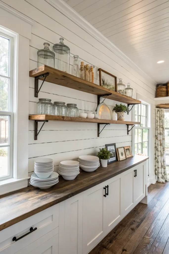15 Farmhouse Kitchen Shelves Ideas 3 gk 2