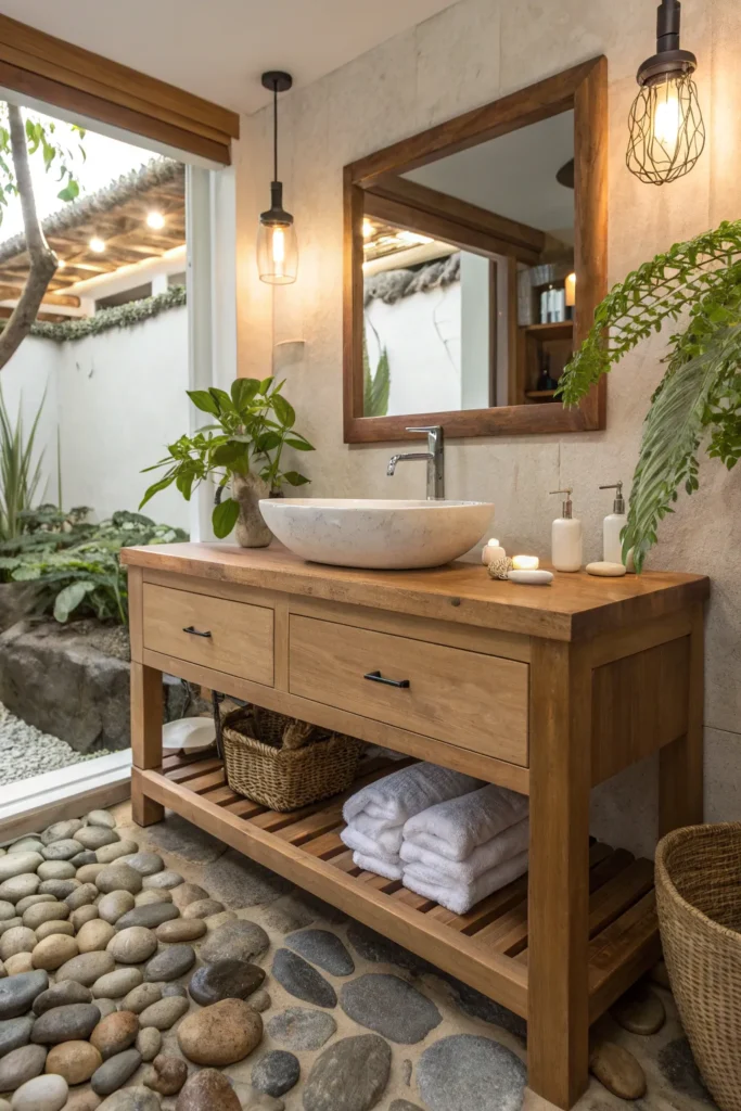 15 Nature-Inspired Zen Bathroom Decor Ideas for a Grounded, Refreshing Feel 2 ij 1