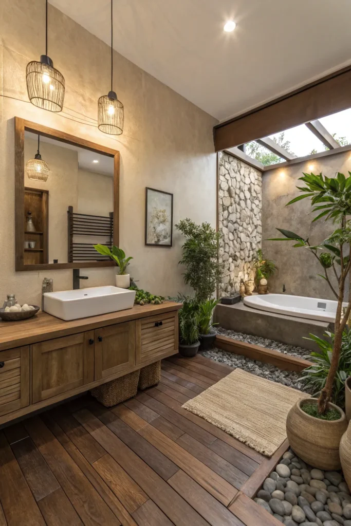 15 Nature-Inspired Zen Bathroom Decor Ideas for a Grounded, Refreshing Feel 4 ij 3