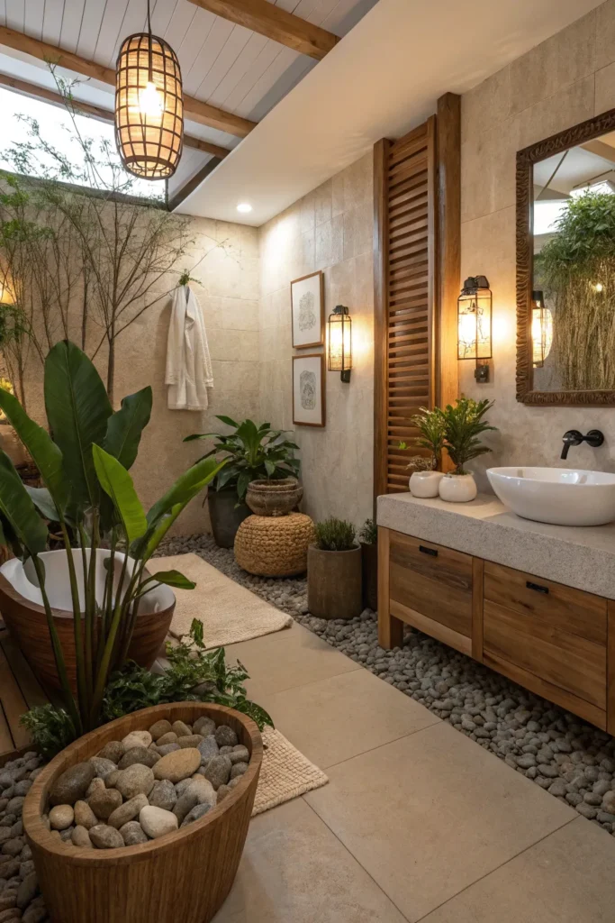 15 Nature-Inspired Zen Bathroom Decor Ideas for a Grounded, Refreshing Feel 8 ij 7