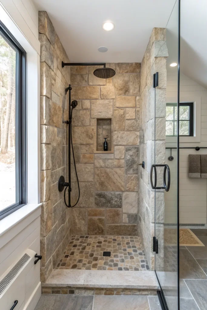 15 Fresh Stone Shower Ideas to Elevate Your Bathroom 11 ik 10 1