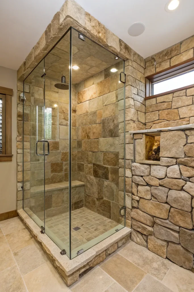 15 Fresh Stone Shower Ideas to Elevate Your Bathroom 13 ik 12 1