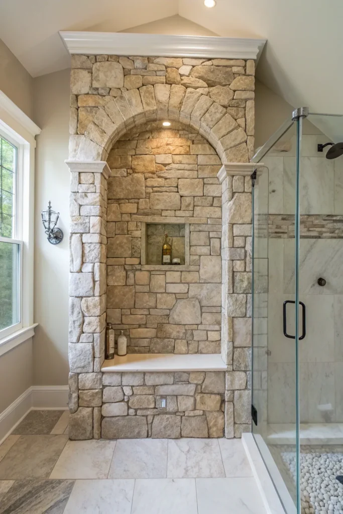 15 Fresh Stone Shower Ideas to Elevate Your Bathroom 5 ik 4 1