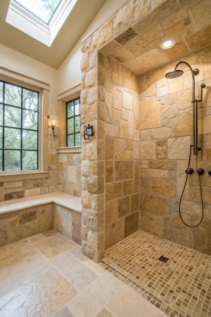 15 Fresh Stone Shower Ideas to Elevate Your Bathroom 6 ik 5 1