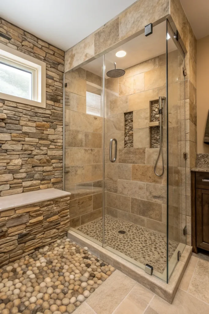 15 Fresh Stone Shower Ideas to Elevate Your Bathroom 8 ik 7 1