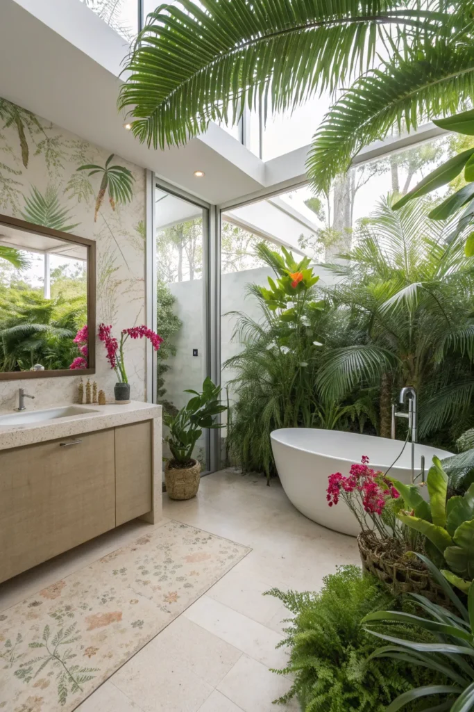 15 Dreamy Ways to Transform Your Space into a Tropical Bathroom Oasis 4 iz 3