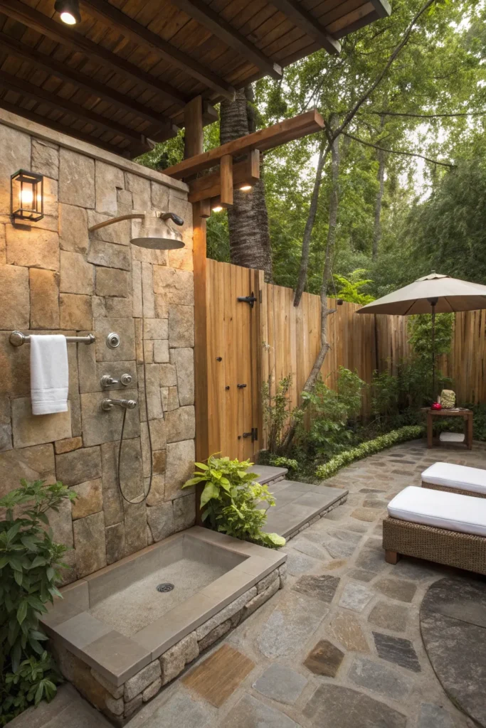 15 Outdoor Shower Bliss Ideas 14 oa 13