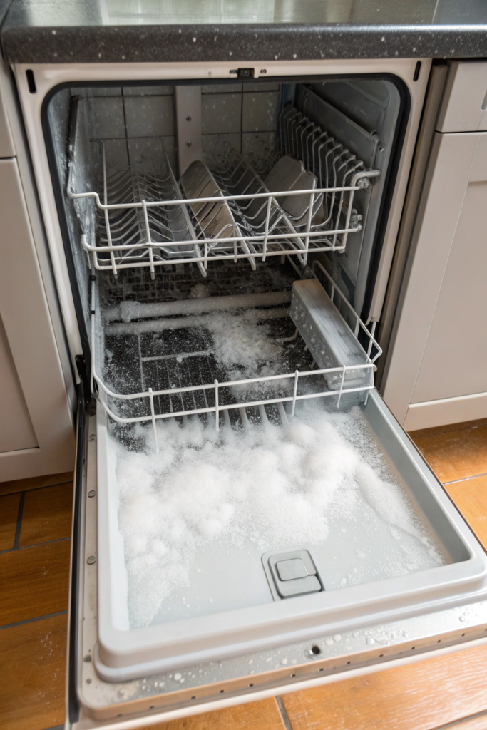 Deep Clean Your Dishwasher FAST Using Stuff You Already Own 6 step 5 run a baking soda freshening cycle baking