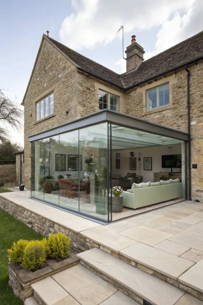 15 Modern Glass Extensions That Transform Traditional Stone Homes 2 ta 1 1