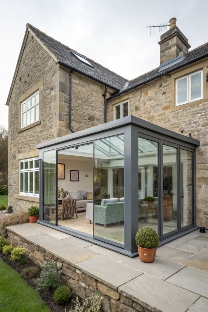15 Modern Glass Extensions That Transform Traditional Stone Homes 12 ta 11 1