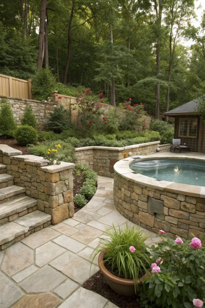 15+ Inspiring Spa Pool Landscaping Ideas for a Serene Backyard Retreat 14 ta 13
