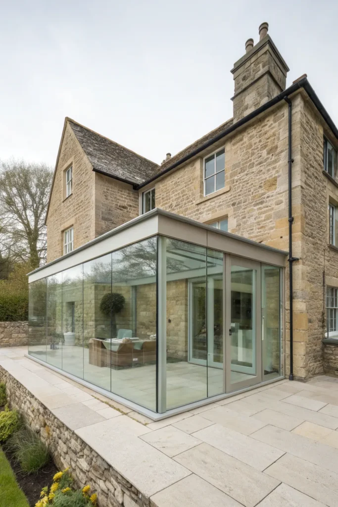 15 Modern Glass Extensions That Transform Traditional Stone Homes 4 ta 3 1