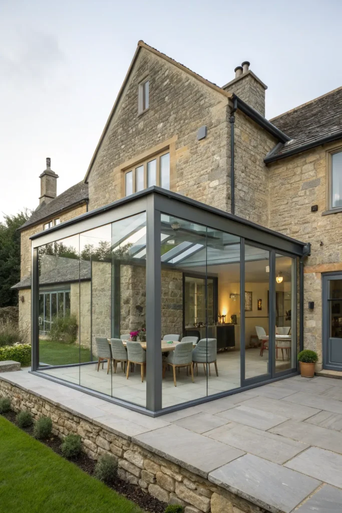 15 Modern Glass Extensions That Transform Traditional Stone Homes 7 ta 6 1