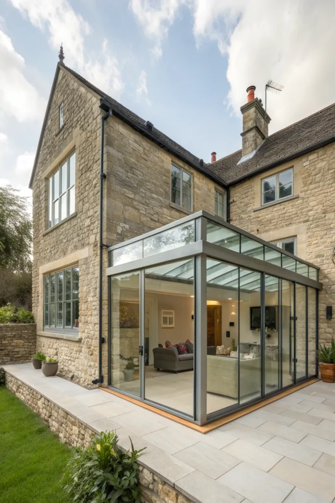 15 Modern Glass Extensions That Transform Traditional Stone Homes 9 ta 8 1