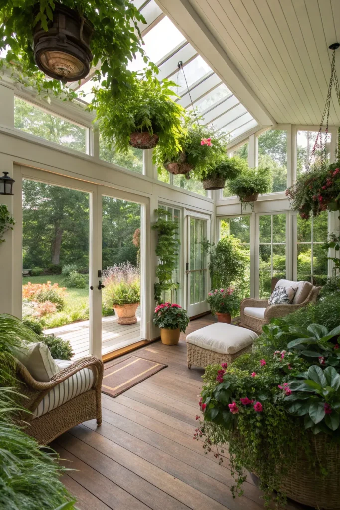 15 Beautiful Porch-To-Sunroom Conversions To Inspire Your Next Project 8 uh 7 1