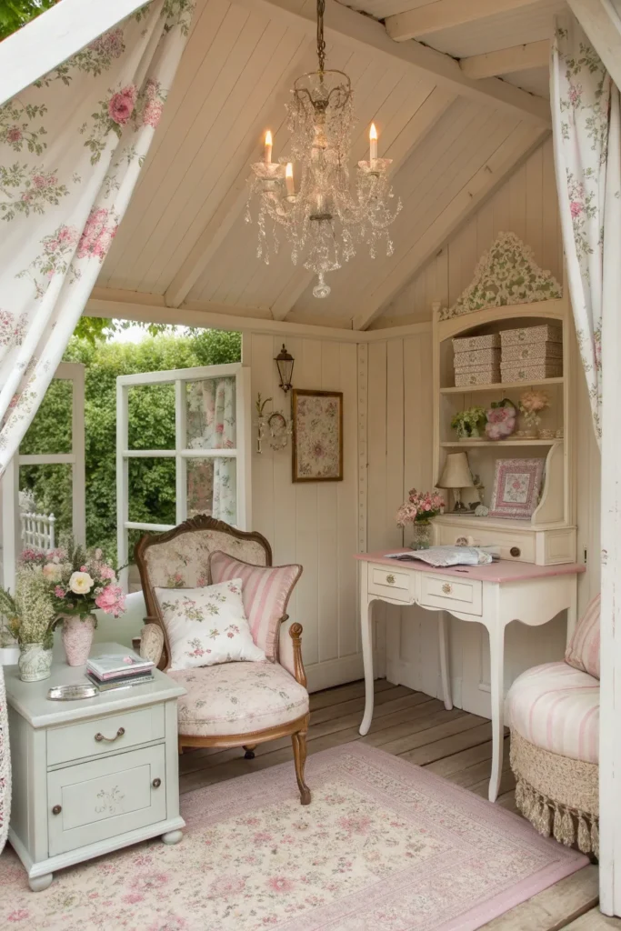 15 Small She Shed Interiors Unleashing Cozy Creativity 10 wc 9