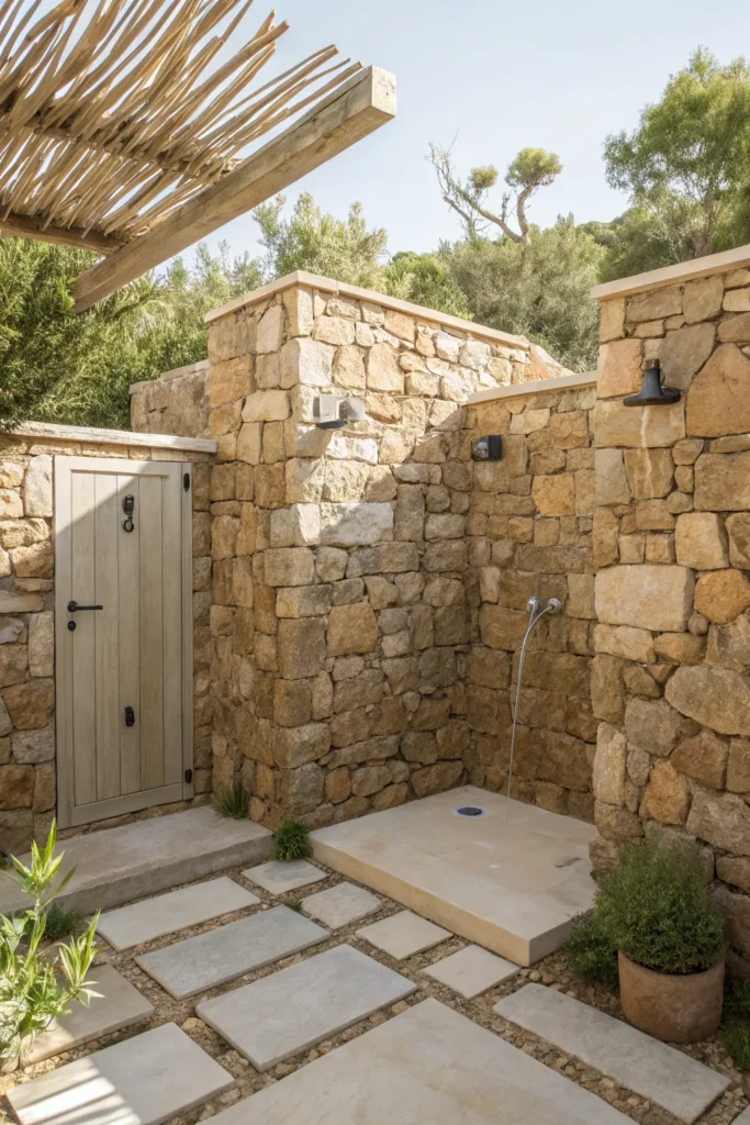 16 Refreshing Backyard Outdoor Shower Ideas for a Relaxing Open-Air Escape 4 ya 3