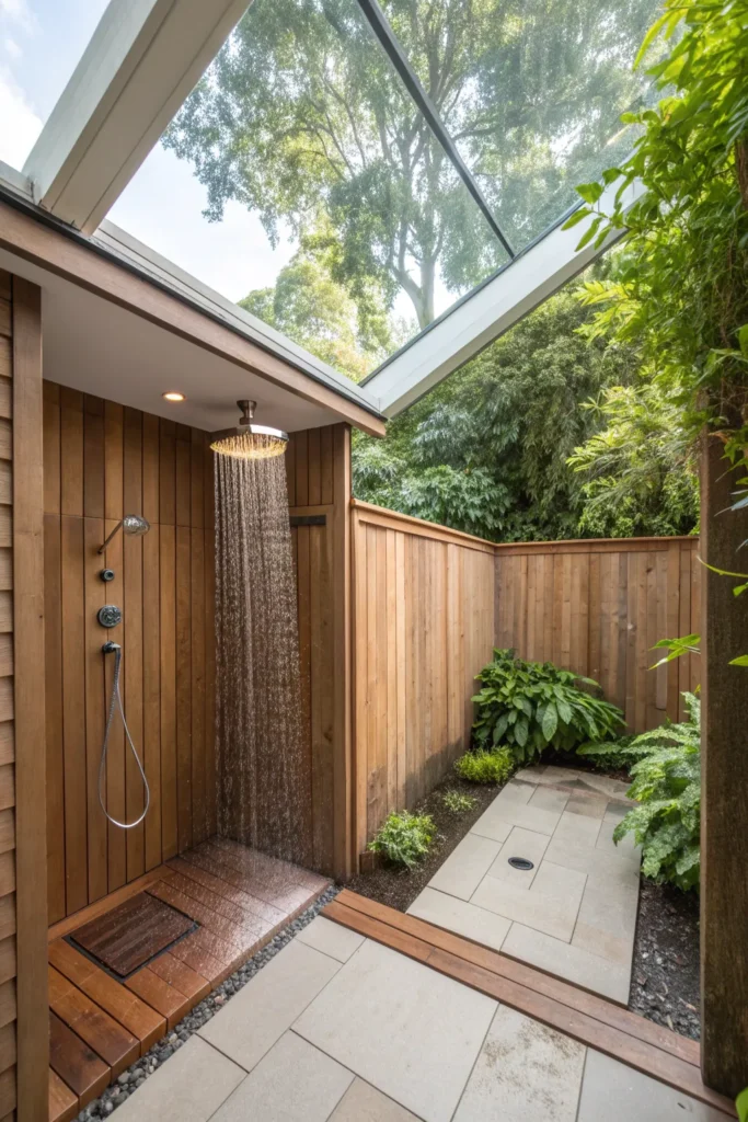 16 Refreshing Backyard Outdoor Shower Ideas for a Relaxing Open-Air Escape 8 ya 7