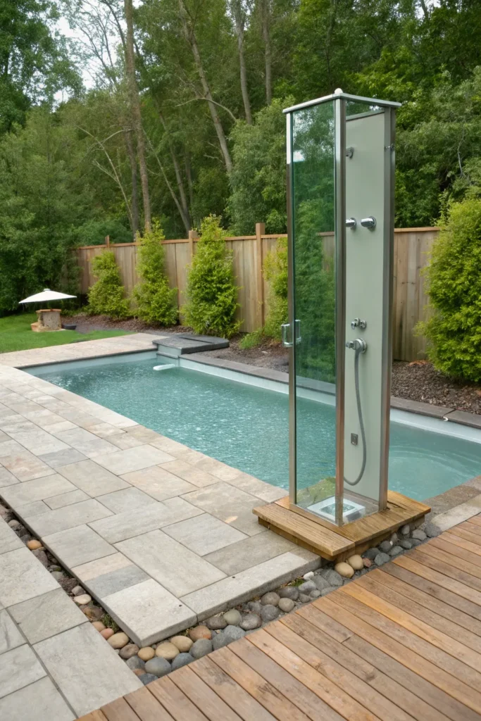 16 Refreshing Backyard Outdoor Shower Ideas for a Relaxing Open-Air Escape 10 ya 9