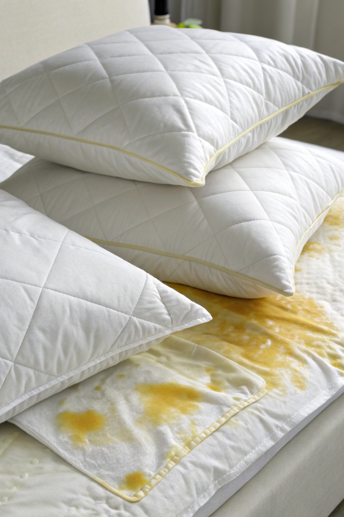 10 Seriously Brilliant Hydrogen Peroxide Hacks For Your Home 2 1 whiten yellowed pillows and bedding over time