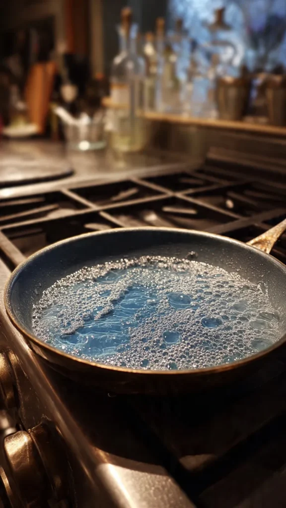 How to Remove Burnt Food From Pots and Pans Easily 3 a pan with water and dish soap