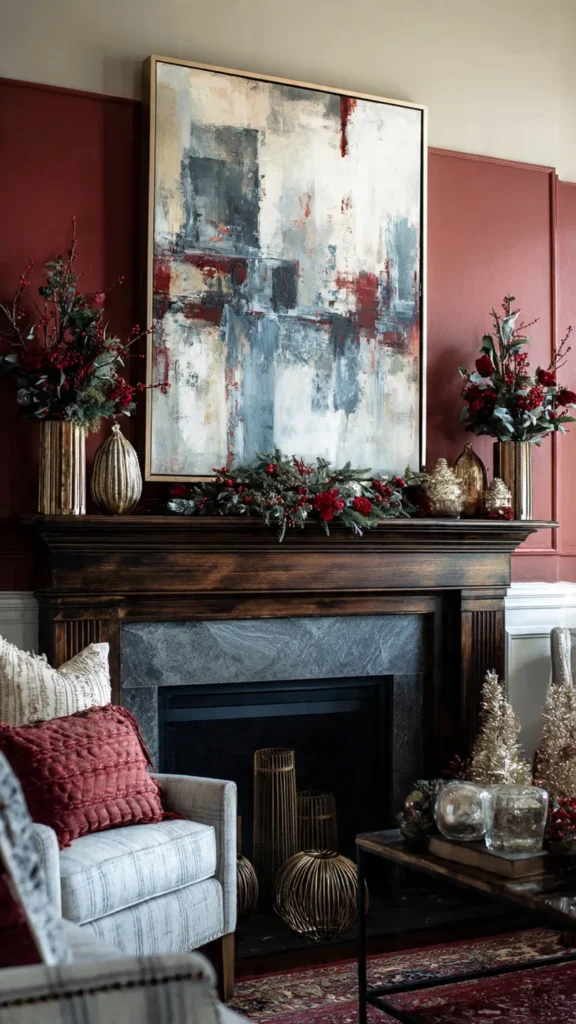 15 Holiday Mantel Decor Ideas for Festive Styling 5 gv4