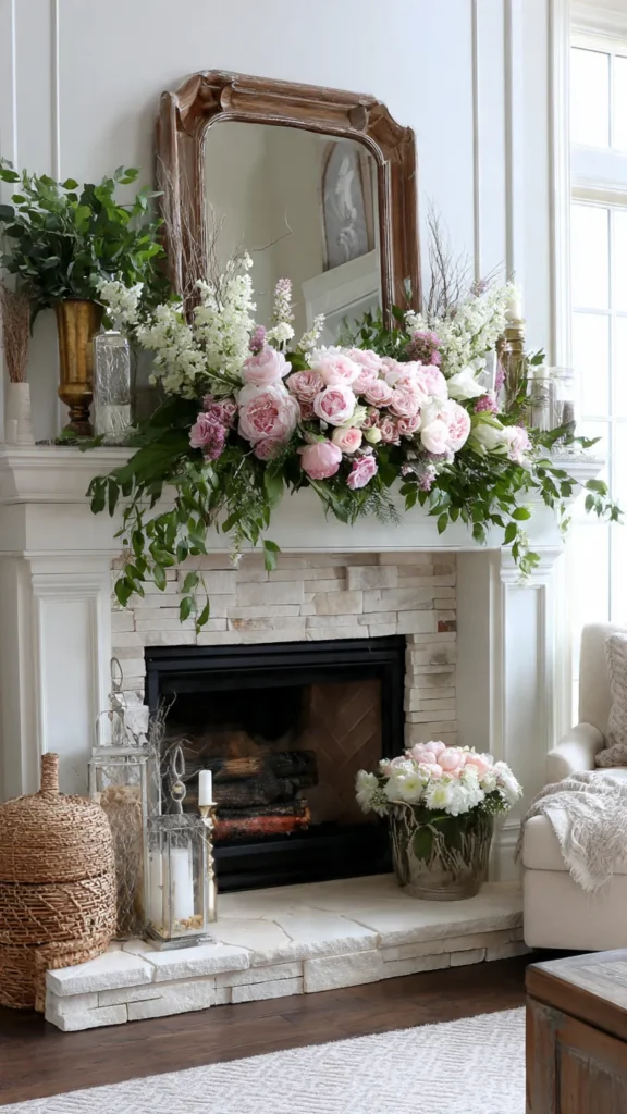 15 Spring Mantel Decor Ideas to Refresh Your Space 2 hv1 3
