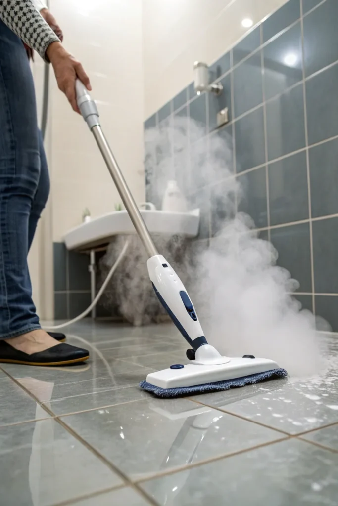 Budget vs Premium: Best Ways to Clean Your Bathroom Tiles 4 method 4 steam cleaning with a basic steam mop if