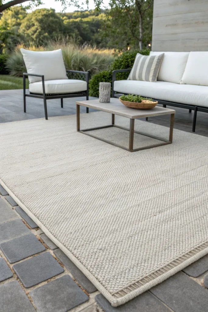 15 Outdoor Rug Ideas to Tie Your Patio Together 12 qc 11