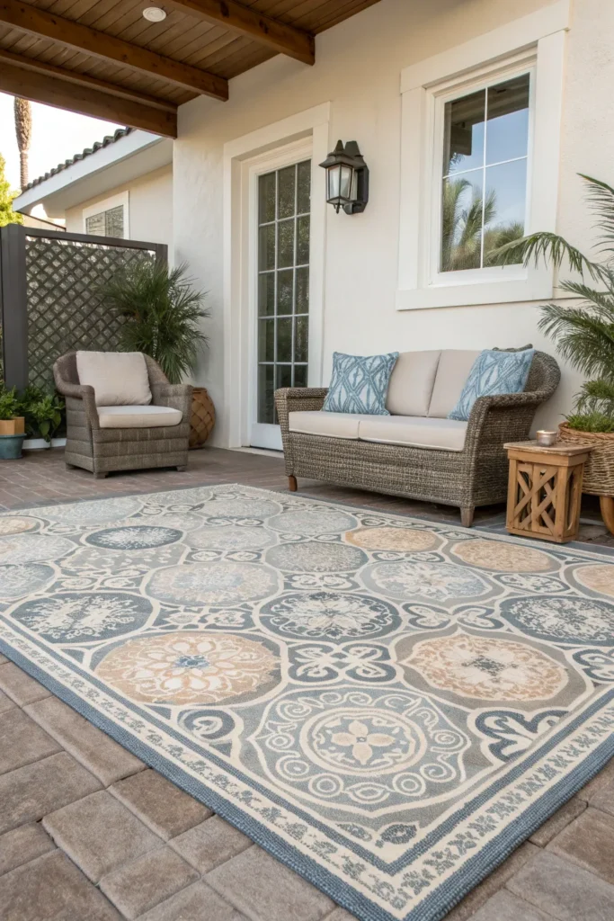15 Outdoor Rug Ideas to Tie Your Patio Together 9 qc 8