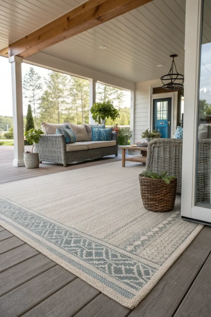 15 Outdoor Rug Ideas to Tie Your Patio Together 10 qc 9