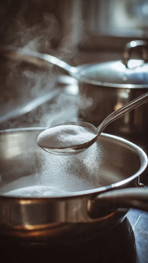 How to Remove Burnt Food From Pots and Pans Easily 2 stainless steel cookware with baking soda vinegar
