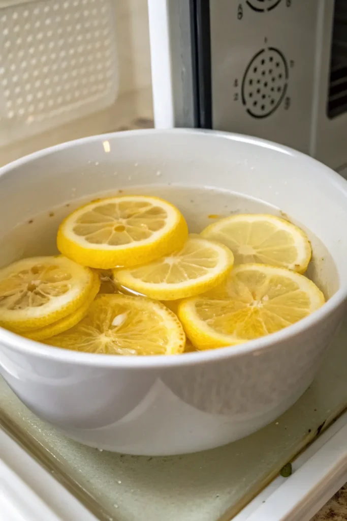 Deep Clean Your Microwave in 5 Minutes With Lemon 2 step 1 prepare the lemon water 30 seconds cut t