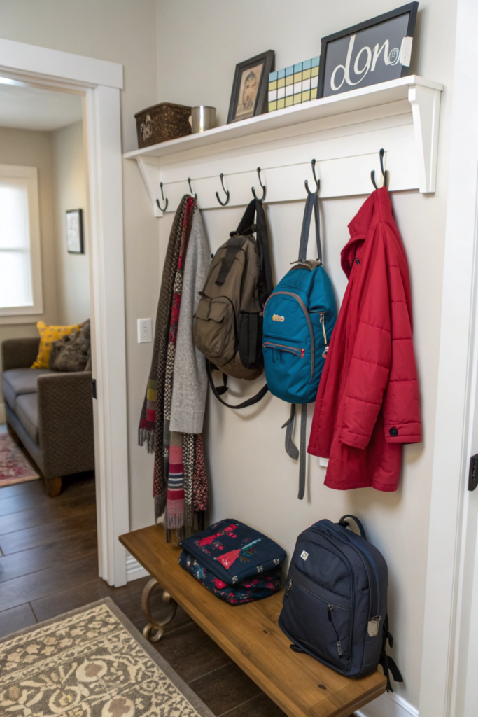 Small Entryway Organization Guide: Smart Solutions That Make Tiny Spaces Work Harder 5 step 4 use hooks instead of traditional closets h