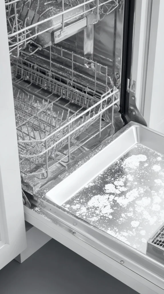 Signs Your Dishwasher Needs Cleaning 3 3. white or chalky film