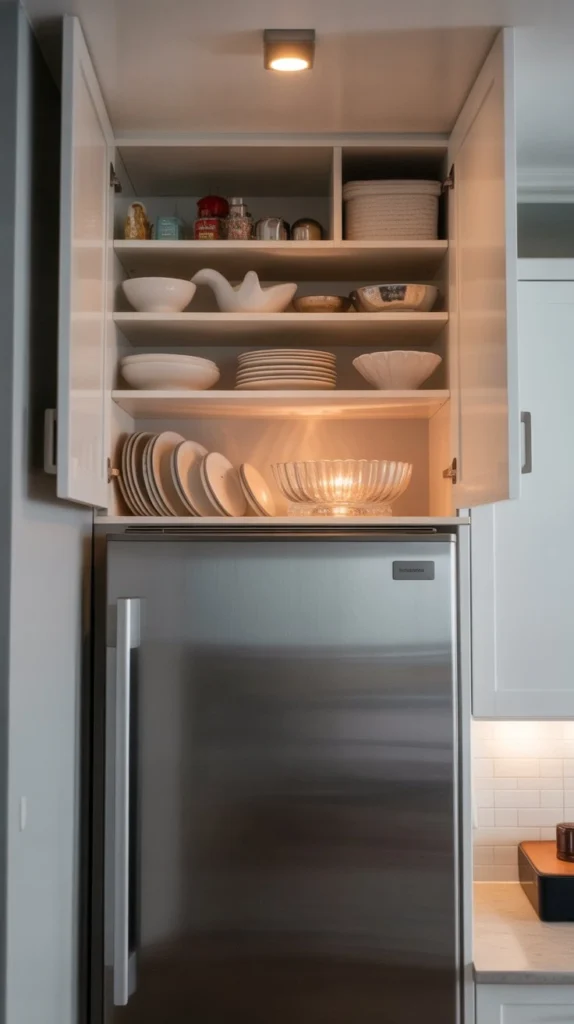 15 Above Fridge Cabinet Ideas to Maximize Storage 12 ki11